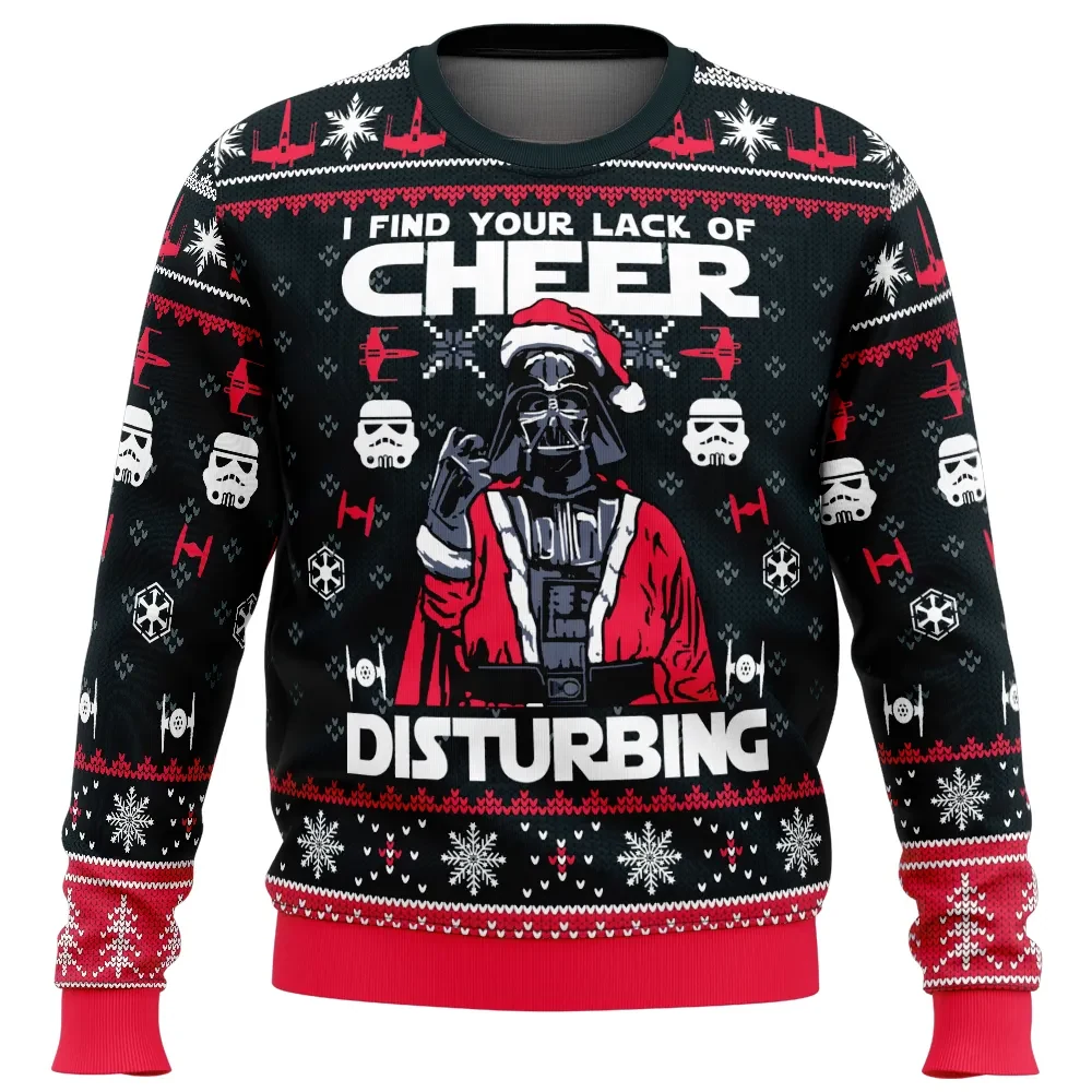 I Find Your Lack of Cheer Disturbing Star Wars Ugly Christmas Sweater, Darth Vader Santa Holiday Sweater, Movie Xmas Jumper