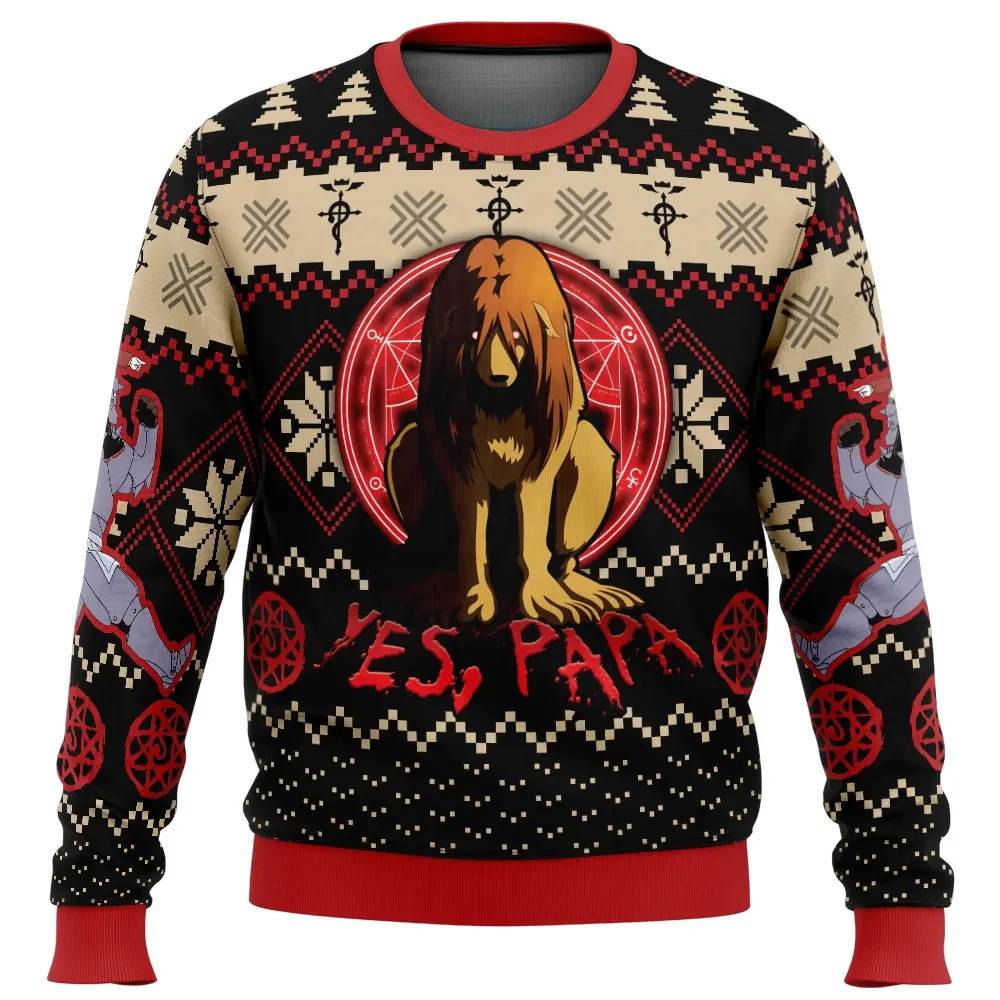 Nina Yes Papa Fullmetal Alchemist Ugly Christmas Sweater, FMA Anime Holiday Sweater, Chimera Nina Transmutation Circle Xmas Gift for Fans