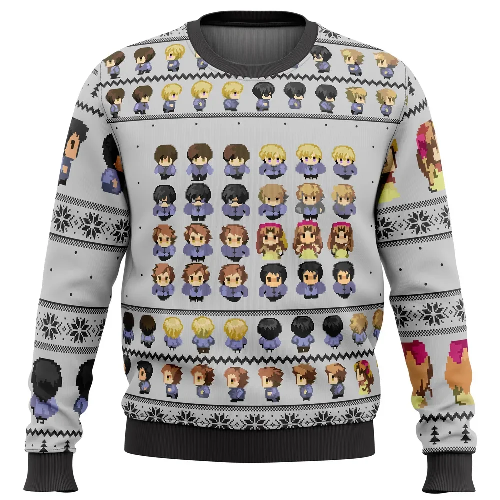 Ouran High School Host Club Sprites Ugly Christmas Sweater, Host Club Holiday Sweater, Anime Xmas Gift, Unisex All Over Print Pullover