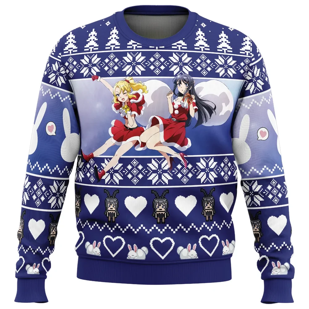 Nodoka and Mai Rascal Does Not Dream of Bunny Girl Senpai Ugly Christmas Sweater, Mai Sakurajima Anime Holiday Sweater, Xmas Sweater