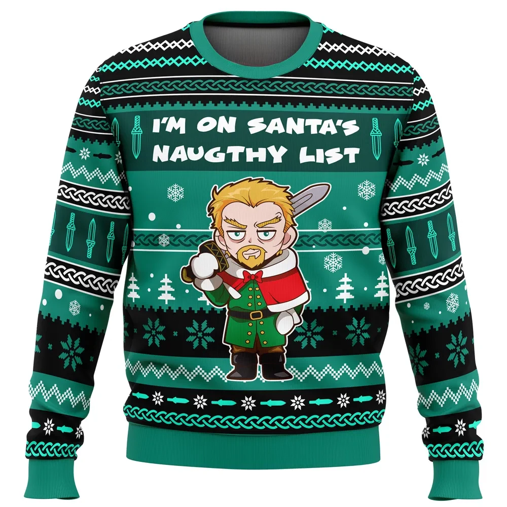 I'm on Santa's Naughty List Askeladd Vinland Saga Ugly Christmas Sweater, Viking Anime Holiday Sweater, Funny Xmas Sweater