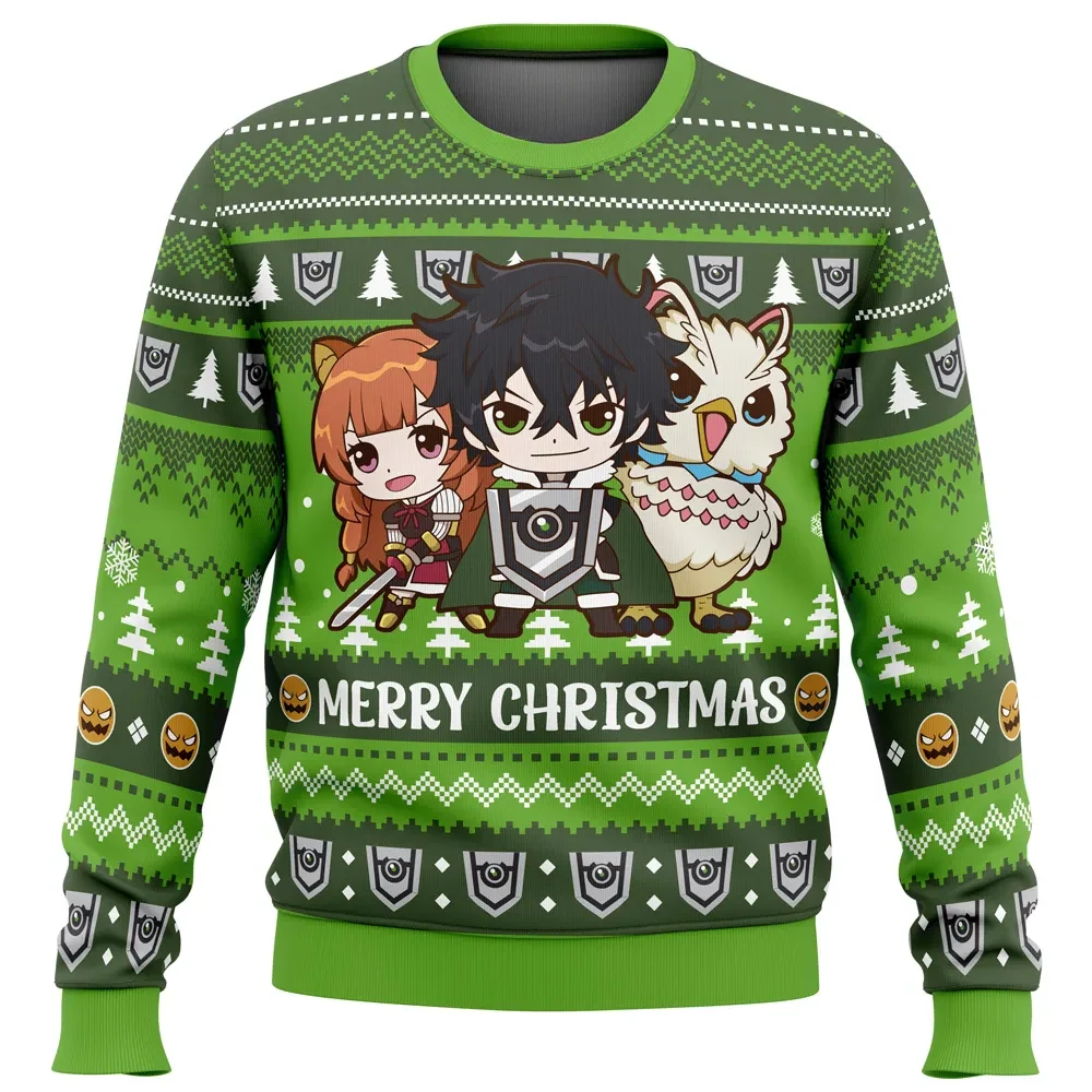 Merry Christmas Naofumi The Rising of the Shield Hero Ugly Christmas Sweater, Shield Hero Anime Holiday Sweater, All Over Print Xmas Sweater