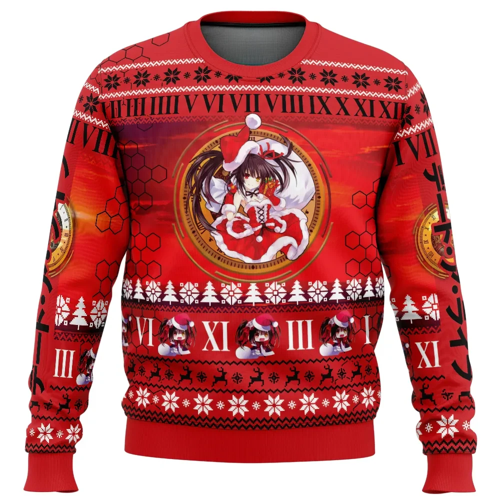Christmas Kurumi Date A Live Ugly Christmas Sweater, Kurumi Tokisaki Santa Dress Date A Live Holiday Sweater, Anime Xmas Gift