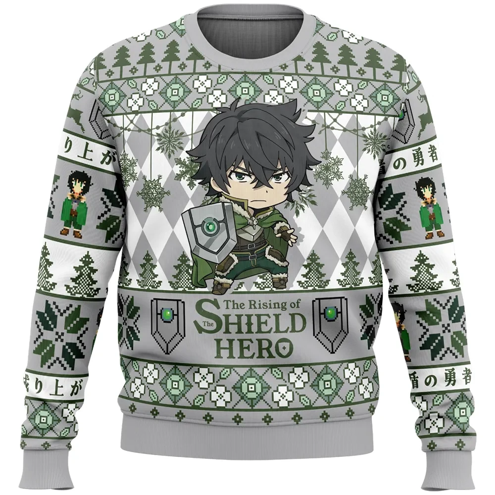 Naofumi Iwatani The Rising of the Shield Hero Ugly Christmas Sweater, Anime Holiday Sweater, Unisex Xmas Sweatshirt, Anime Xmas Gift