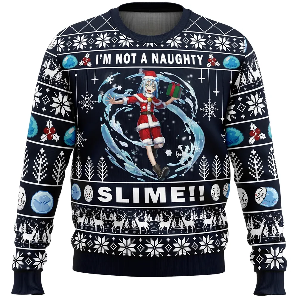 I'm Not a Naughty Slime That Time I Got Reincarnated as a Slime Ugly Christmas Sweater, Rimuru Anime Holiday Xmas Sweater