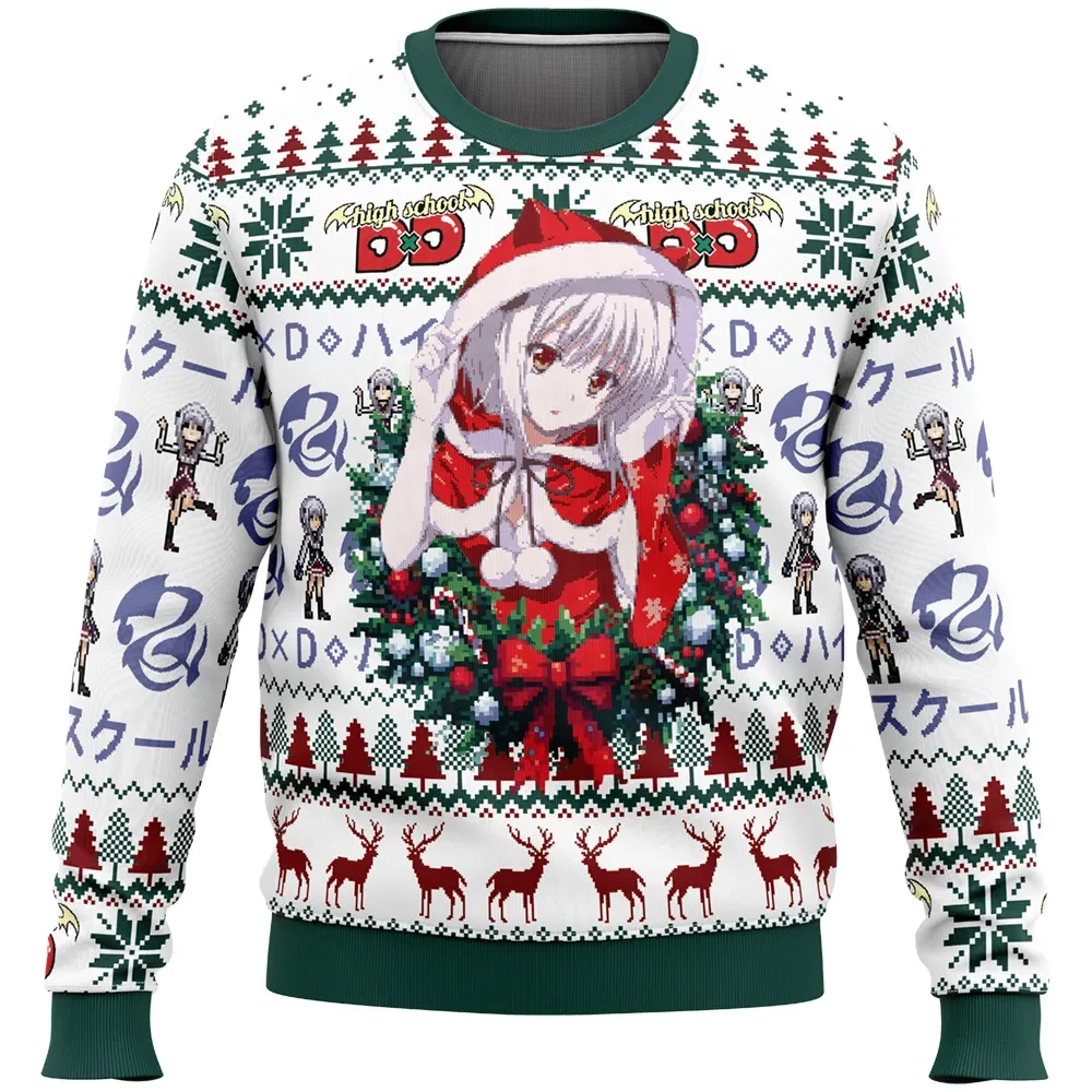 Koneko Toujou Christmas High School DxD Ugly Christmas Sweater, High School DxD Anime Holiday Sweater, Unisex All Over Print Xmas Jumper