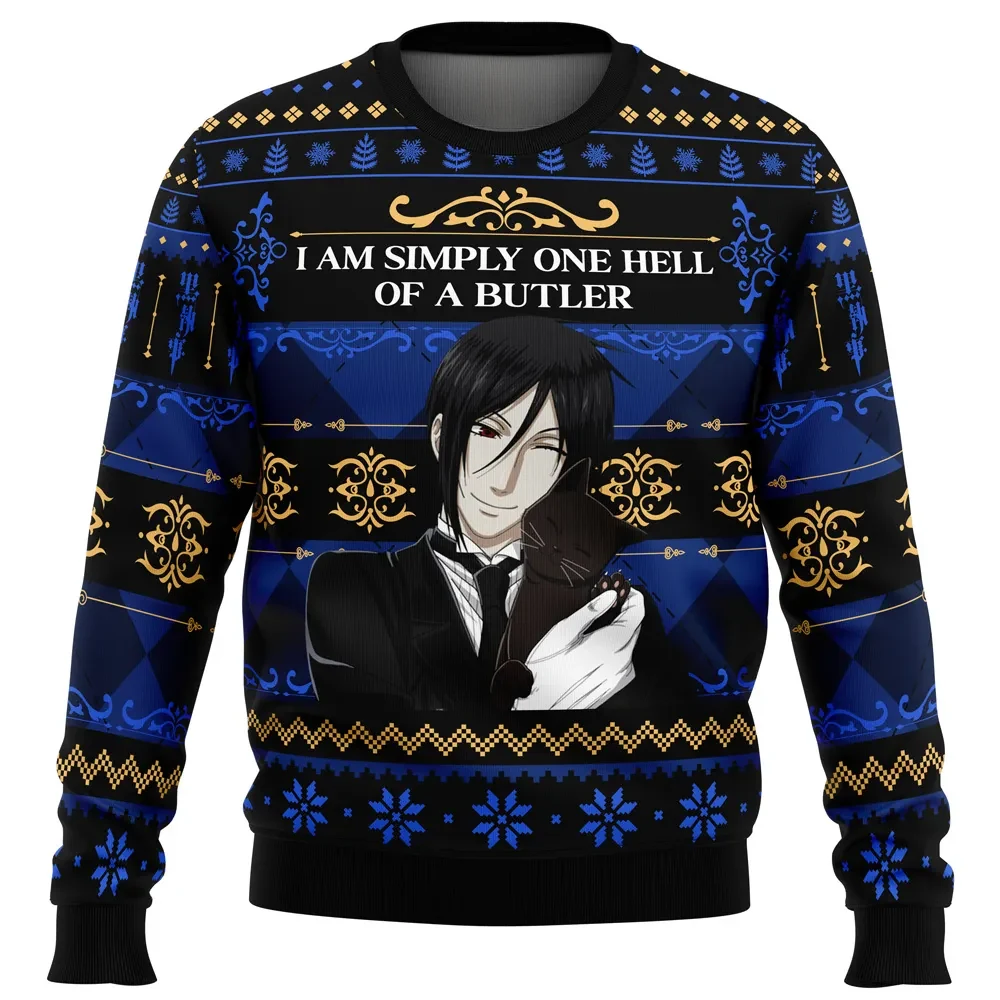 I Am Simply One Hell Of A Butler Sebastian Michaelis Black Butler Ugly Christmas Sweater, Anime Holiday Sweater, Xmas Jumper