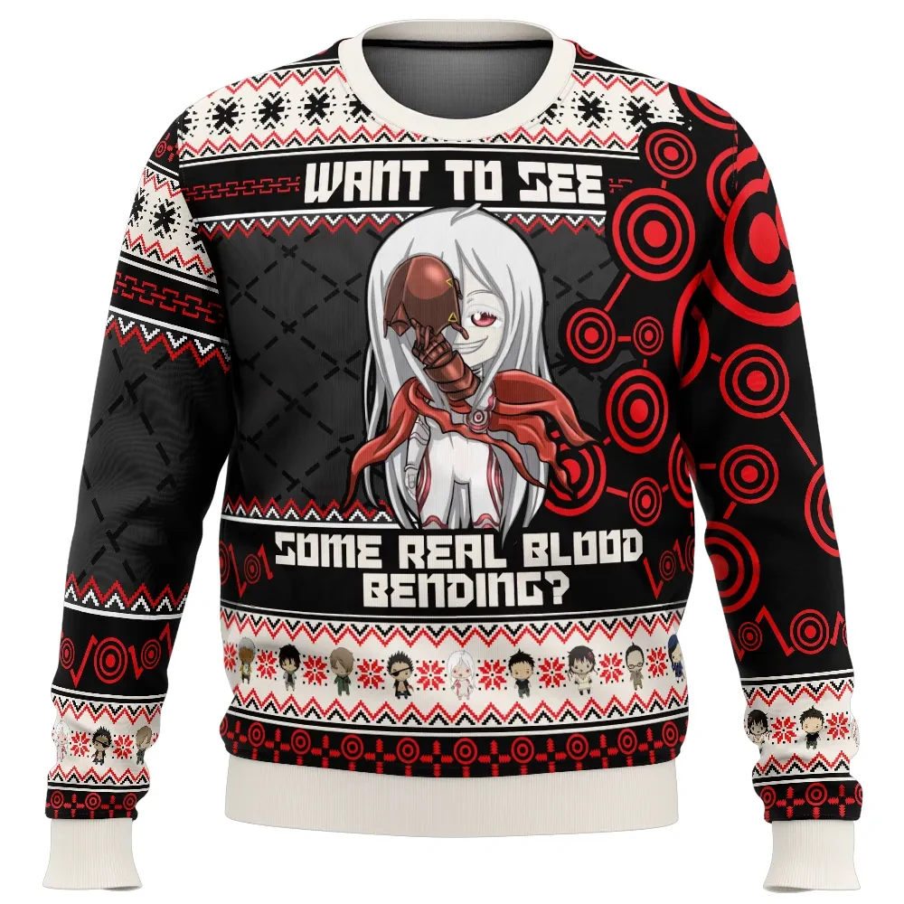 Shiro Want to See Some Real Blood Bending Deadman Wonderland Ugly Christmas Sweater, Anime Holiday Sweater, All Over Print Xmas Sweater