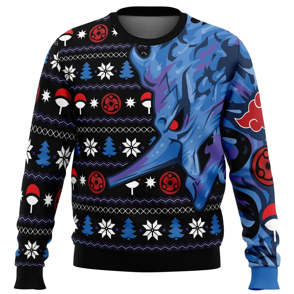 Akatsuki Madara Uchiha Susanoo Ugly Christmas Sweater, Naruto Shippuden Anime Holiday Sweater, Unisex All Over Print Xmas Jumper
