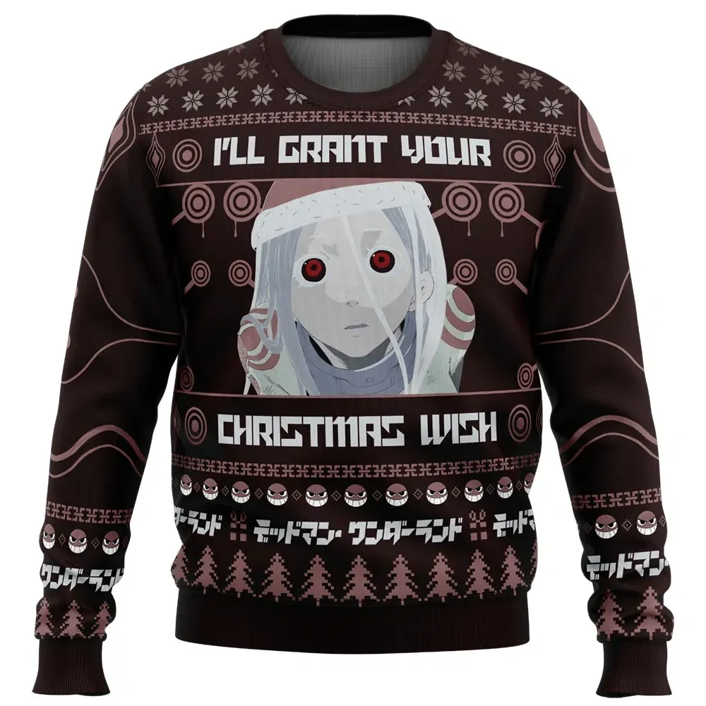 I'll Grant Your Christmas Wish Shiro Deadman Wonderland Ugly Christmas Sweater, Deadman Wonderland Anime Holiday Sweater, Xmas Sweater