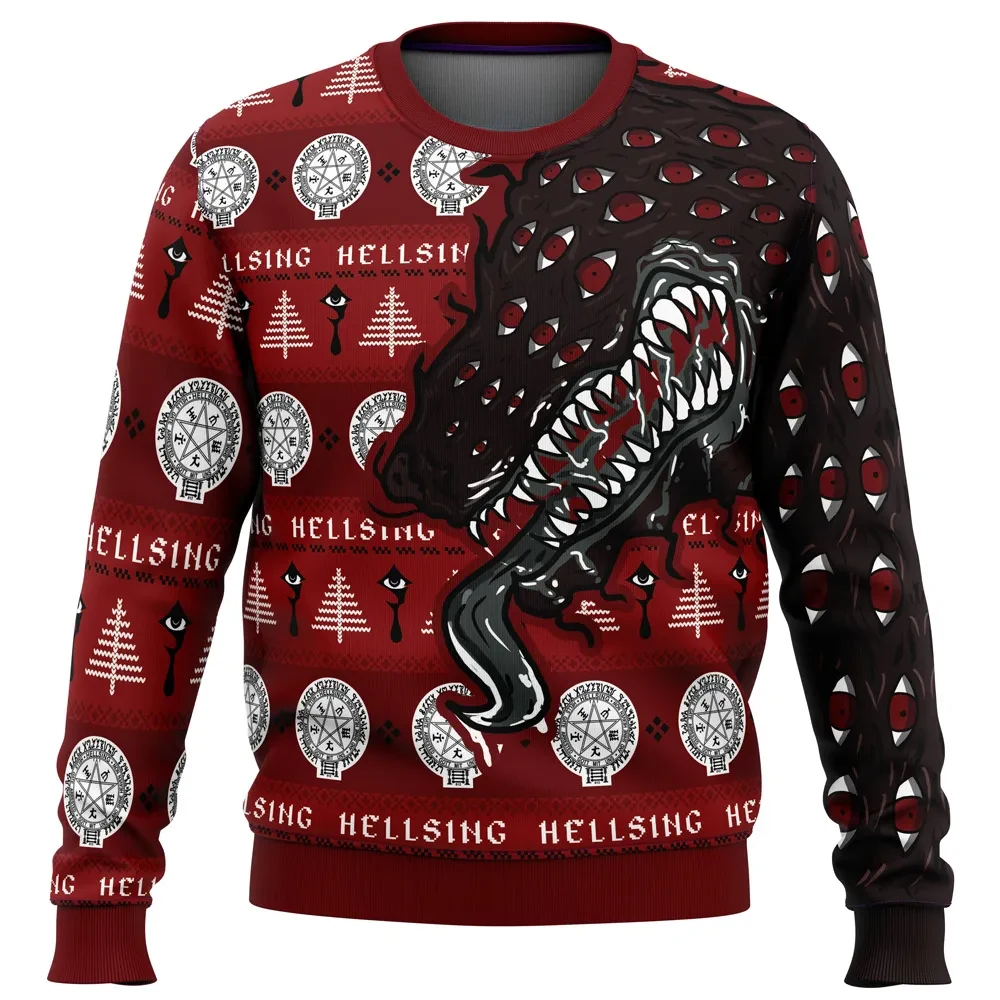 Alucard Restraint Release Hellsing Ugly Christmas Sweater, Hellsing Vampire Holiday Sweater, Unisex Horror Anime Xmas Gift for Fans
