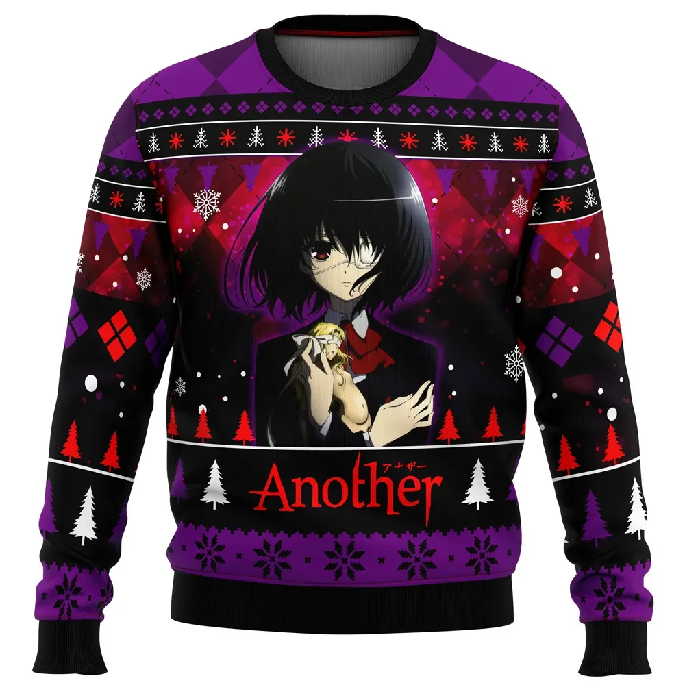Mei Misaki Another Ugly Christmas Sweater, Another Horror Anime Holiday Sweater, Eyepatch Doll Girl Unisex Xmas Sweatshirt, Anime Xmas Gift