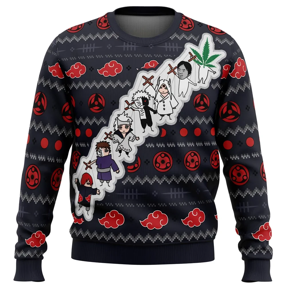 The Greatest Puppet Master Akatsuki Naruto Shippuden Ugly Christmas Sweater, Naruto Anime Holiday Sweater, All Over Print Xmas Sweater
