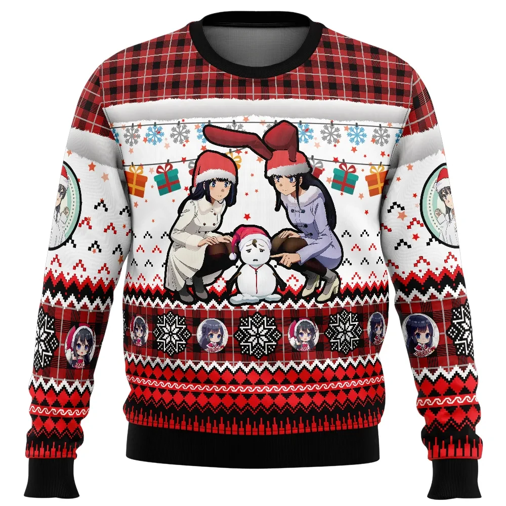 Sad Snowman Mai Sakurajima Rascal Does Not Dream of Bunny Girl Senpai Ugly Christmas Sweater, Anime Holiday Sweater, Xmas Sweater