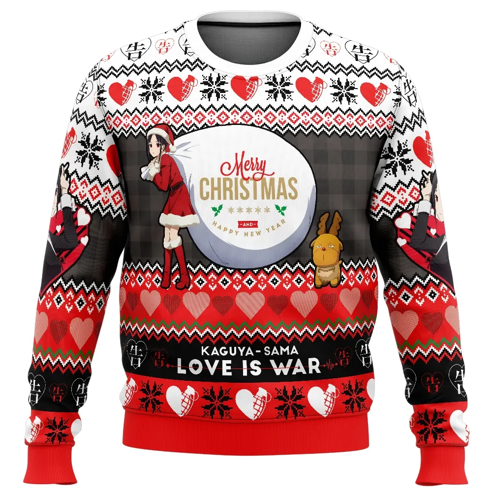 Merry Christmas and Happy New Year Kaguya Shinomiya Kaguya-sama Love Is War Ugly Christmas Sweater, Anime Holiday Sweater, Xmas Sweater