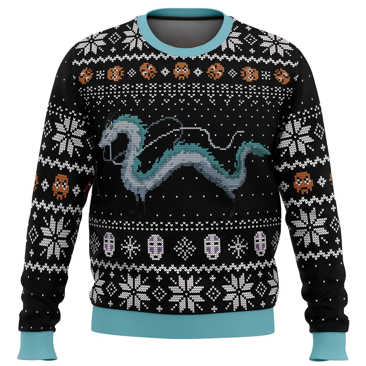 Studio Ghibli Haku Spirited Away Miyazaki Ugly Christmas Sweater, Haku Dragon Holiday Sweater, Anime Xmas Jumper