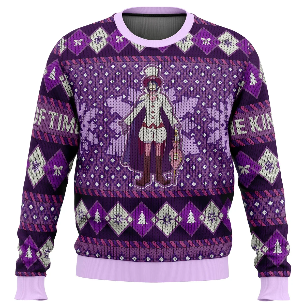 Mephisto Pheles Blue Exorcist Ugly Christmas Sweater, Ao no Exorcist Anime Holiday Sweater, Purple Top Hat Xmas Gift for Anime Fans