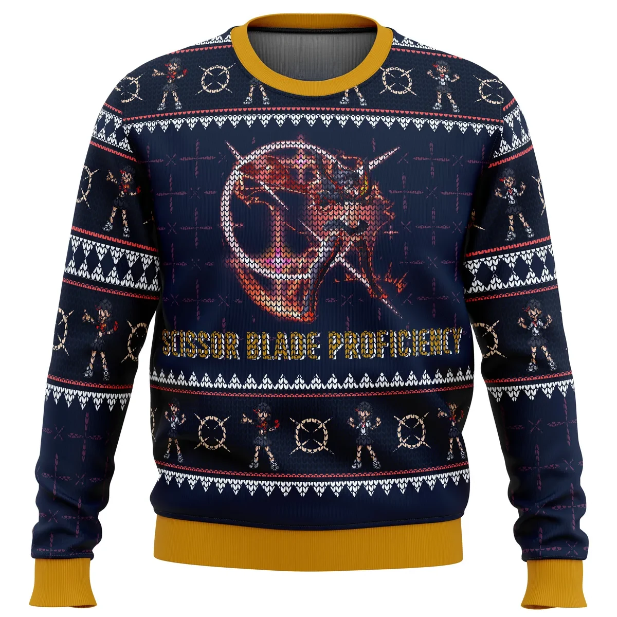 Scissor Blade Proficiency Ryuko Matoi Kill la Kill Ugly Christmas Sweater, Anime Holiday Sweater, Xmas Sweater