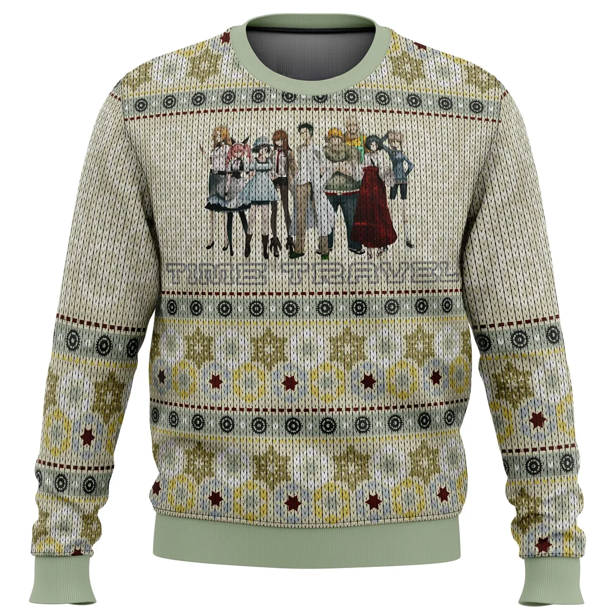 The Elite Team Steins Gate Ugly Christmas Sweater, Steins;Gate Time Travel Holiday Sweater, Unisex Anime Xmas Sweatshirt Gift for Fans