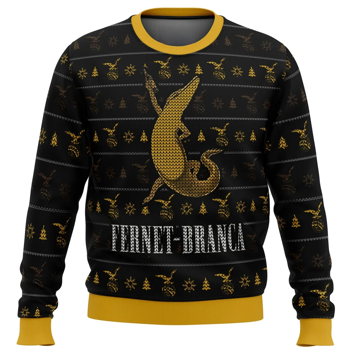 Fernet Branca Ugly Christmas Sweater, Fernet-Branca Liquor Eagle Logo Holiday Sweater, Bartender Drinking Xmas Party Gift, Unisex Sweatshirt