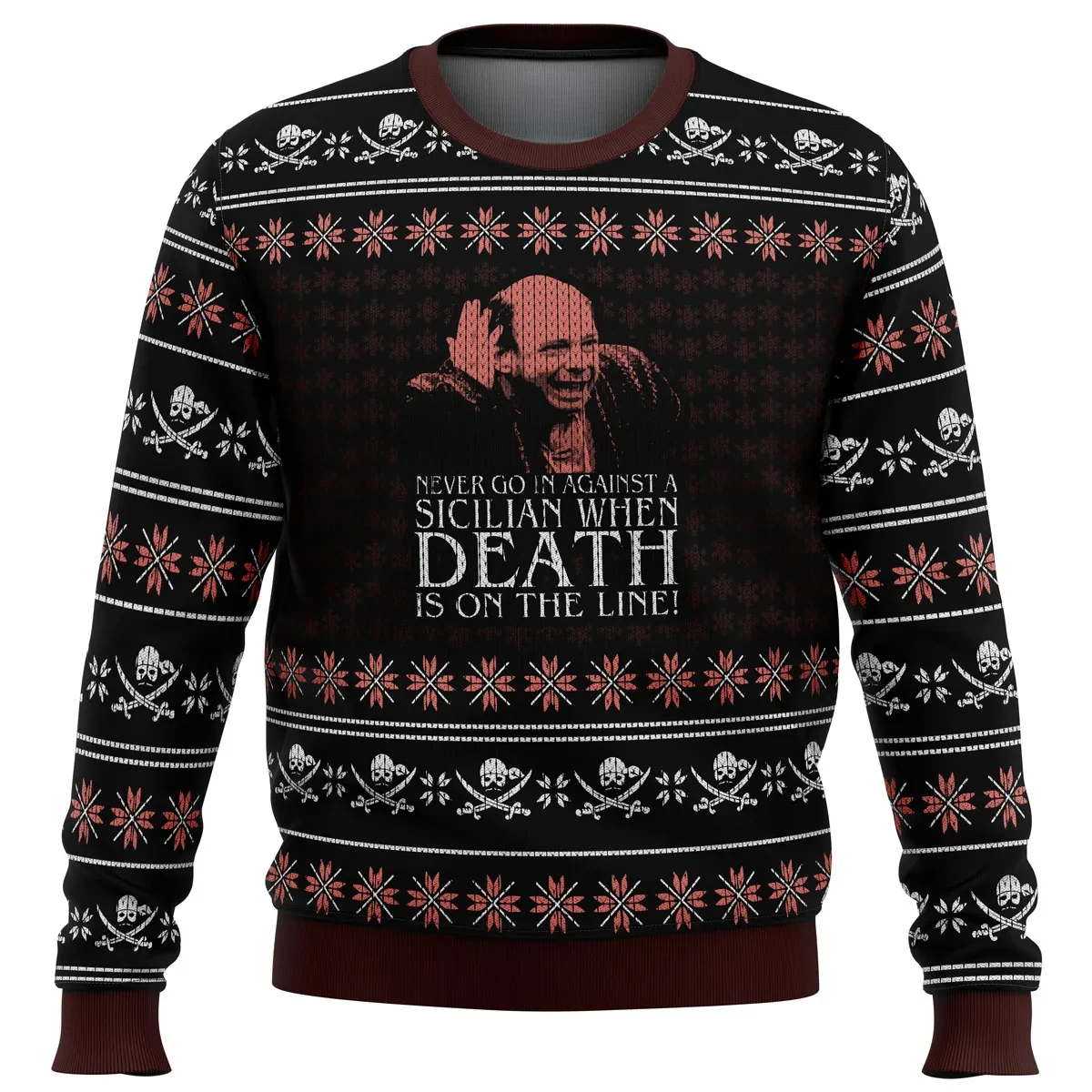 Vizzini The Princess Bride Ugly Christmas Sweater, Never Go In Against a Sicilian Movie Holiday Sweater, Xmas Jumper