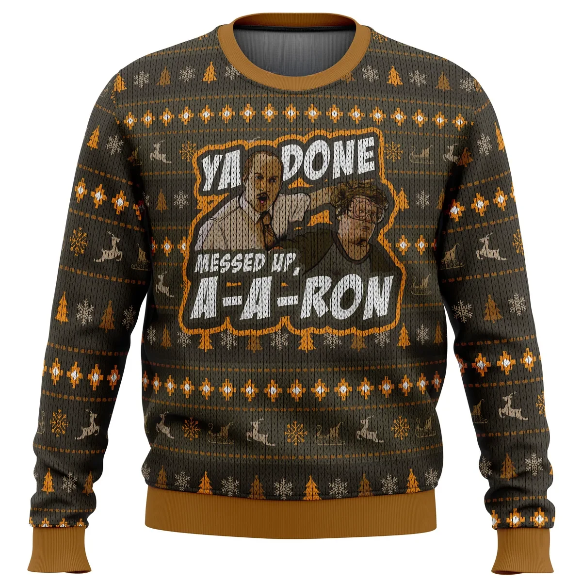Ya Done Messed Up A-A-Ron Key and Peele Ugly Christmas Sweater, Substitute Teacher Holiday Sweater, Funny Xmas Jumper