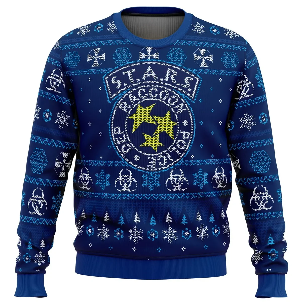 STARS Raccoon City Police Resident Evil Ugly Christmas Sweater, Raccoon Police Dept Badge Holiday Sweater, Gamer Xmas Jumper