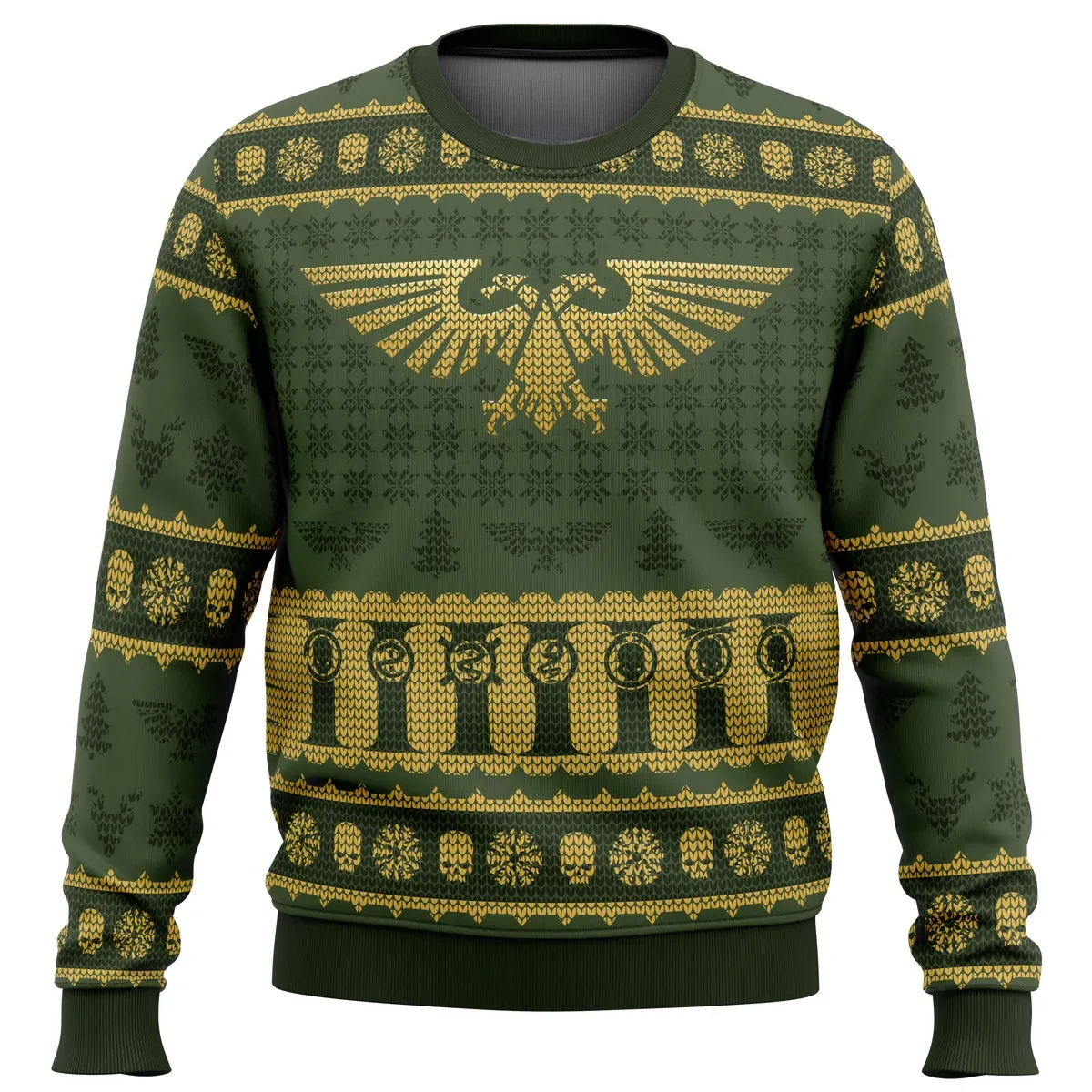 Warhammer 40K Imperium Ugly Christmas Sweater, Imperial Aquila Holiday Sweater, Tabletop Wargaming Gamer Xmas Gift for Space Marine Fans