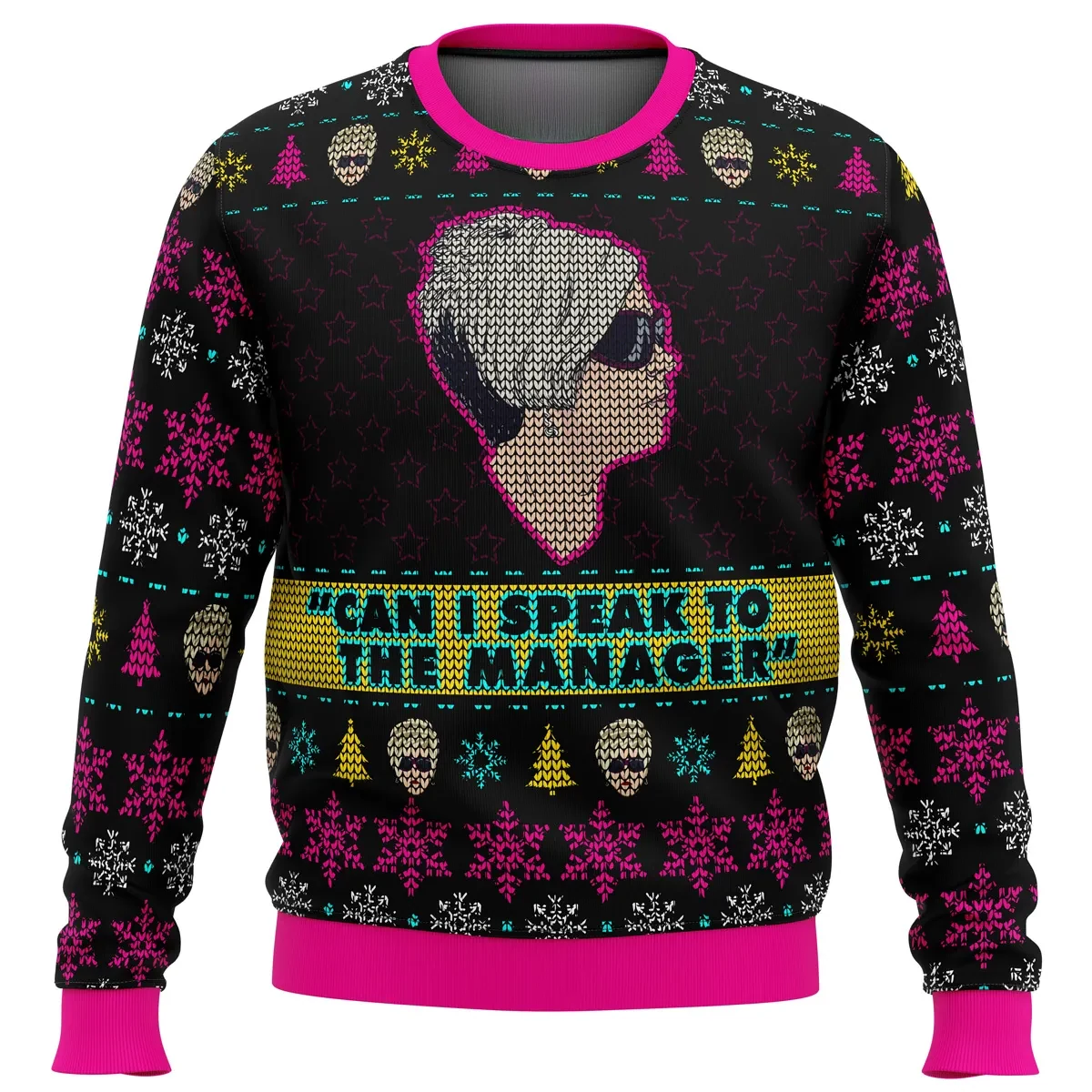 Karen Can I Speak To The Manager Meme Ugly Christmas Sweater, Funny Karen Haircut Holiday Sweater, Office Party Meme Xmas Gift for Friends