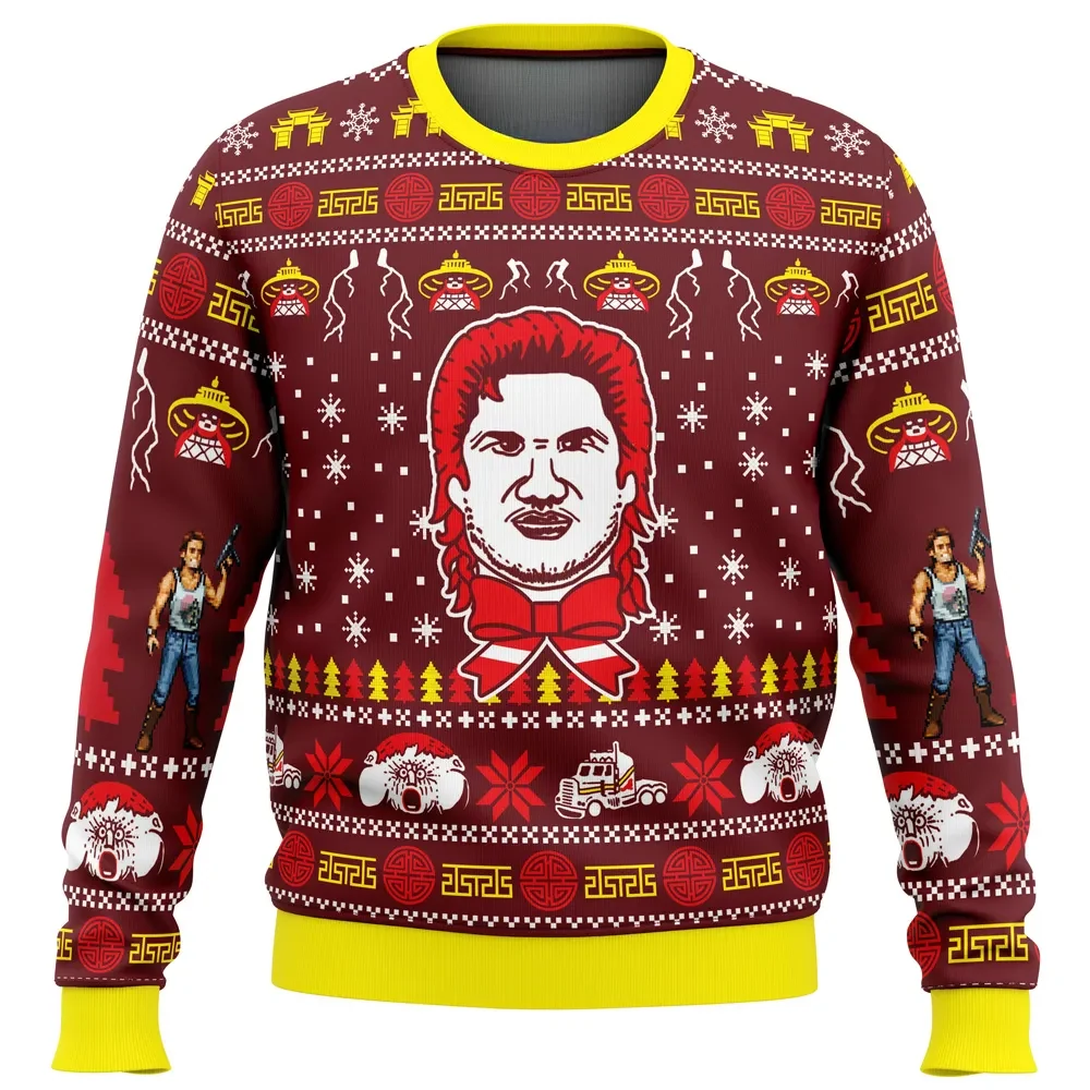 Russell for the Holidays Big Trouble in Little China Ugly Christmas Sweater, Jack Burton Movie Holiday Sweater, Unisex Xmas Jumper