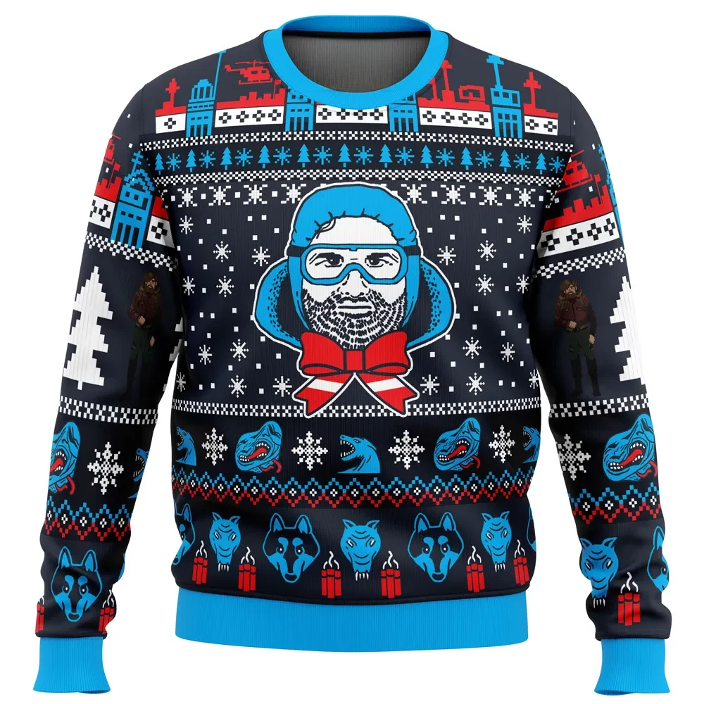 Russell for the Holidays The Thing Ugly Christmas Sweater, Kurt Russell MacReady Horror Movie Holiday Sweater, Unisex Xmas Jumper