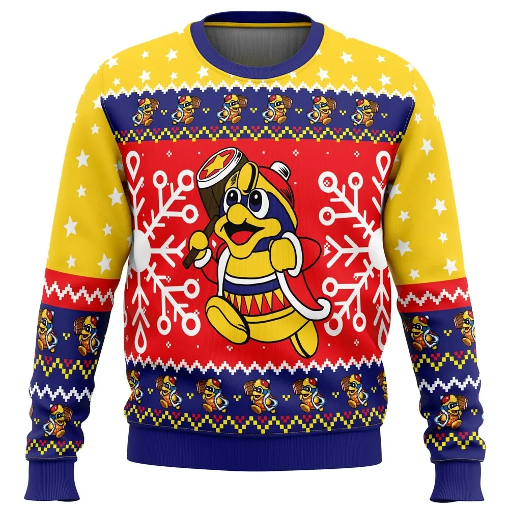 The King Dedede Kirby Ugly Christmas Sweater, Penguin King with Mallet Holiday Sweater, Retro Gamer Xmas Gift, Unisex All Over Print Top