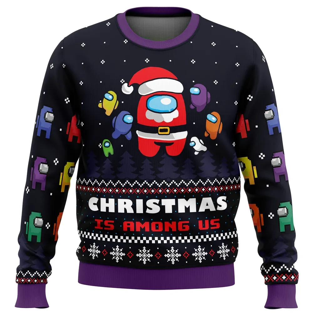 Christmas Is Among Us Ugly Christmas Sweater, Among Us Crewmate Holiday Sweater, Santa Crewmate Design, Gamer Xmas Gift, Unisex Sweatshirt