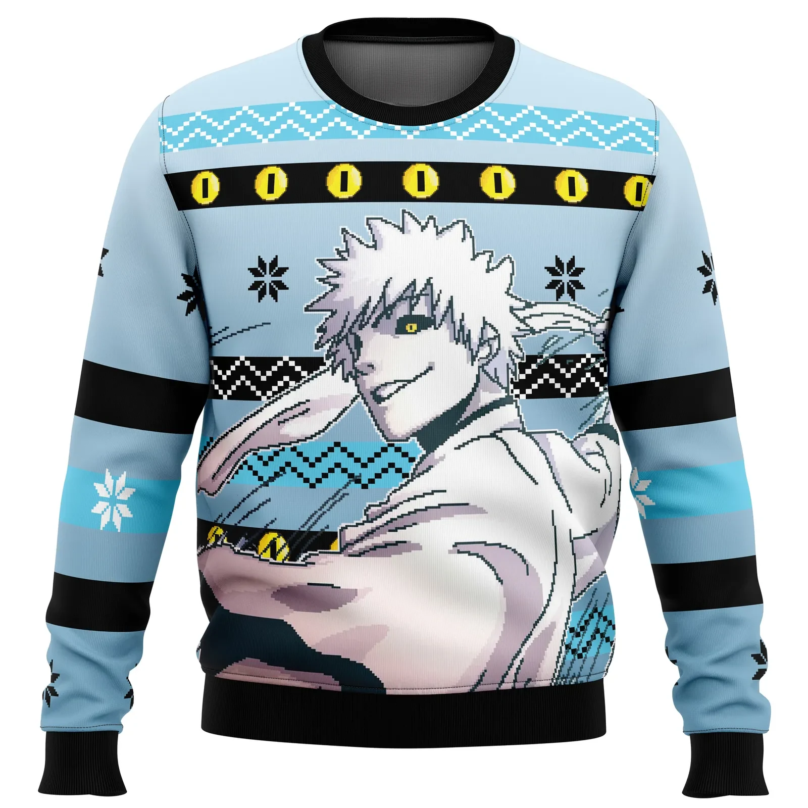 Zangetsu Bleach Ugly Christmas Sweater, Hollow Ichigo Holiday Sweater, Unisex Bleach Anime Xmas Gift for Soul Reaper Fans