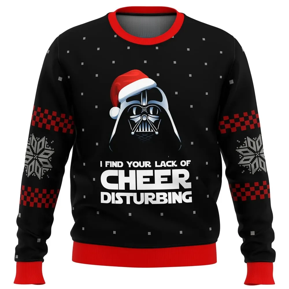 Darth Vader I Find Your Lack of Cheer Disturbing Ugly Christmas Sweater, Star Wars Holiday Sweater, Movie Xmas Jumper