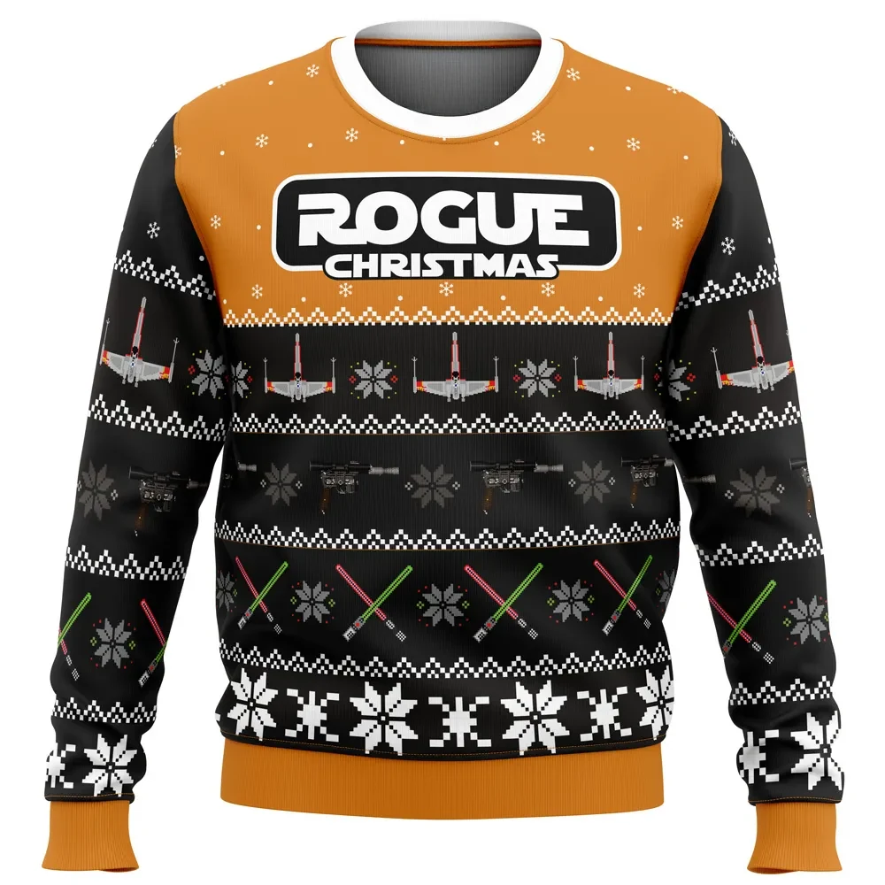 Rogue Christmas Star Wars Ugly Christmas Sweater, Rebel Alliance Holiday Sweater, X-Wing and Lightsaber Sweatshirt, Movie Xmas Gift