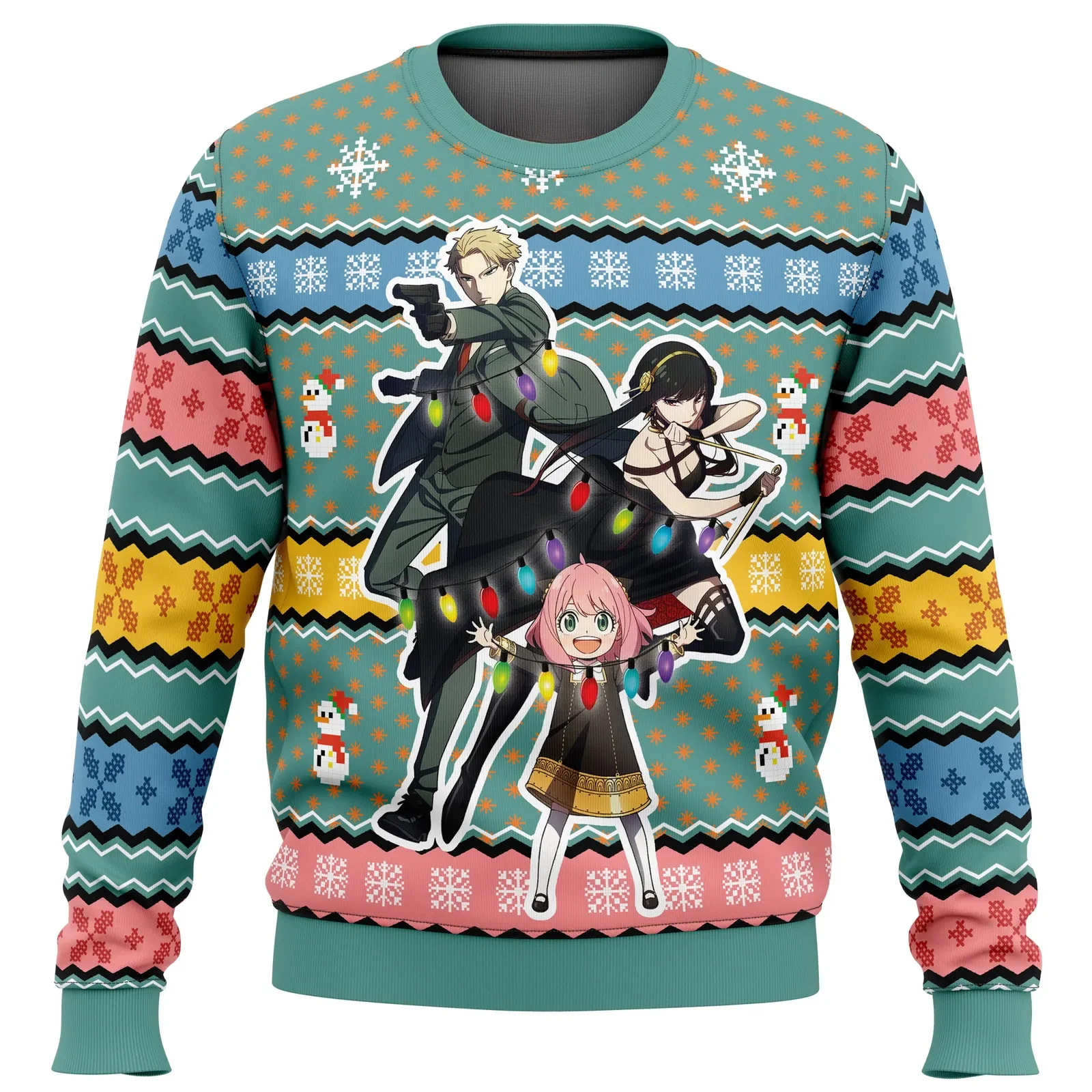 Spy Xmas Family Spy x Family Ugly Christmas Sweater, Loid Yor and Anya Forger Holiday Sweater, Anime Xmas Gift for Fans