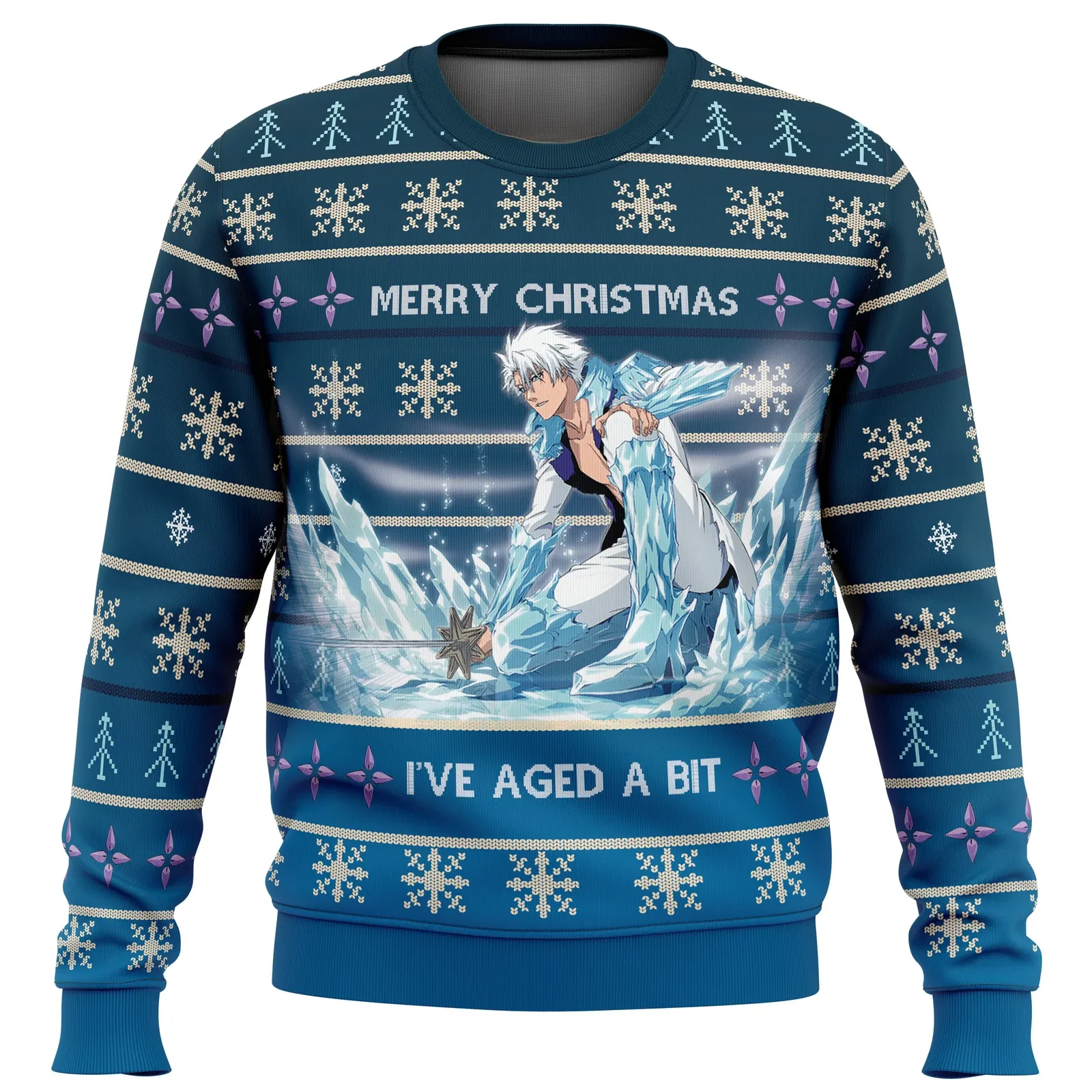 Toshiro Hitsugaya Bleach Thousand-Year Blood War Ugly Christmas Sweater, I've Aged a Bit, Hyorinmaru Ice Anime Holiday Sweater, Xmas Gift