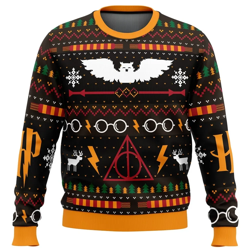 The Sweater That Lived Harry Potter Ugly Christmas Sweater, Hogwarts Holiday Sweater, Deathly Hallows Wizard Movie Xmas Gift for Fans