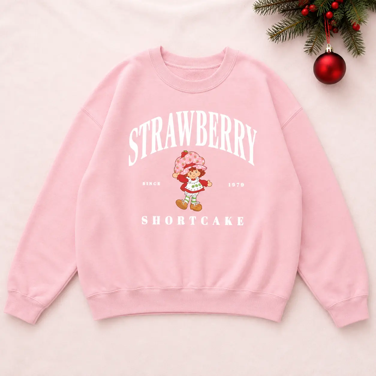Strawberry Shortcake Very Berry Holiday Vintage Cartoon Graphic Sweatshirt, Cute Strawberry Girl Christmas Tee and Hoodie, Retro Top