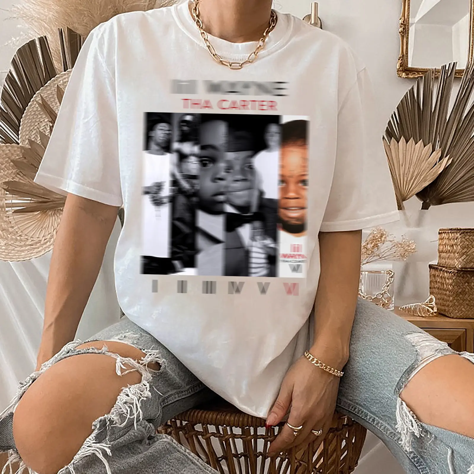 Lil Wayne Tha Carter I to VI Album Cover Collage Rap Graphic T-Shirt, Vintage Hip Hop Music Fan Tee, Unisex Crewneck Sweatshirt or Hoodie