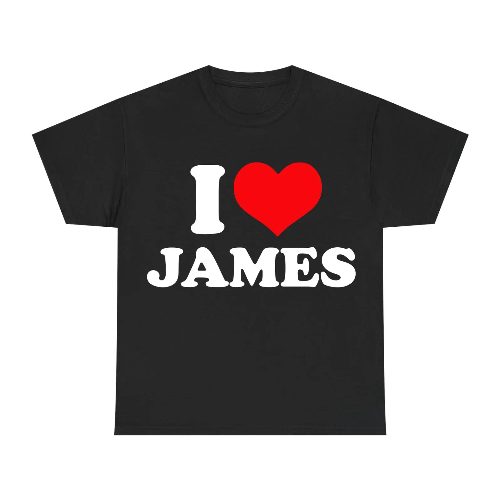 I Love Name Red Heart Graphic Tee, I Heart Mike Liam James Olivia Lucas Henry T-Shirt, Trendy Y2K Streetwear Matching Couple Unisex Shirt