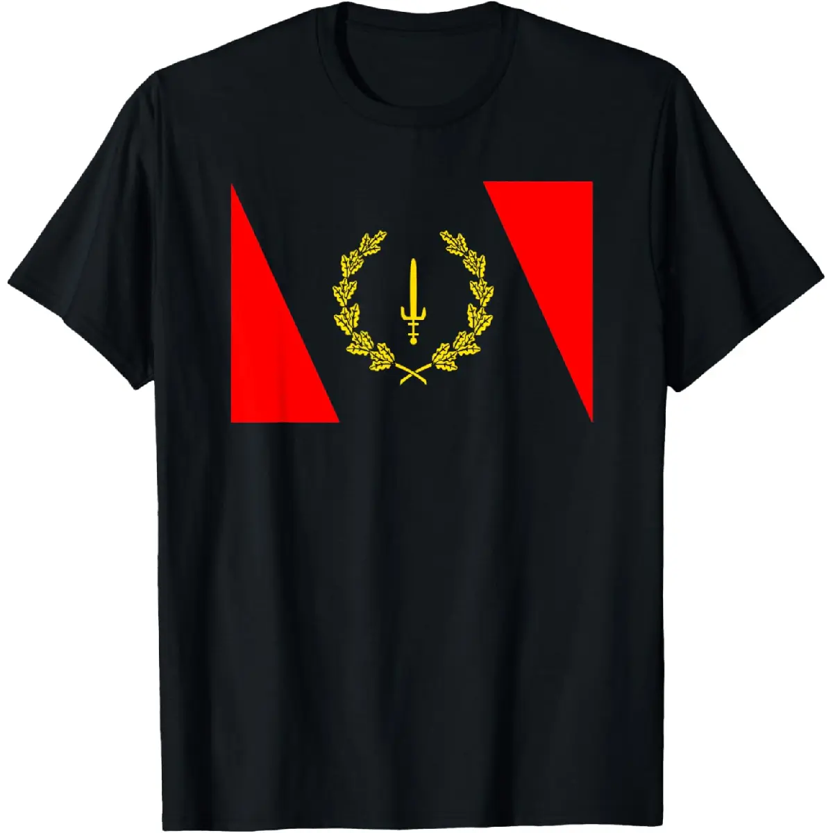1967 African American Heritage Tribute Graphic Tee, Flag-Inspired Art Red and Gold Laurel Emblem, Regular Fit Streetwear Unisex T-Shirt