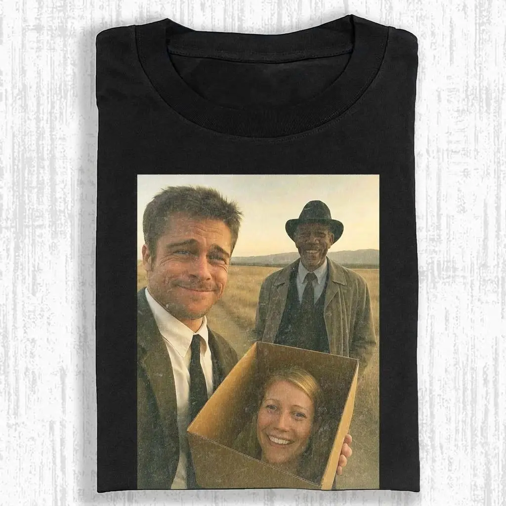 Whats In The Box Funny Movie Meme Photo Graphic Tee, Vintage Washed or Classic Cotton Crew Neck Regular Fit Unisex Streetwear T-Shirt