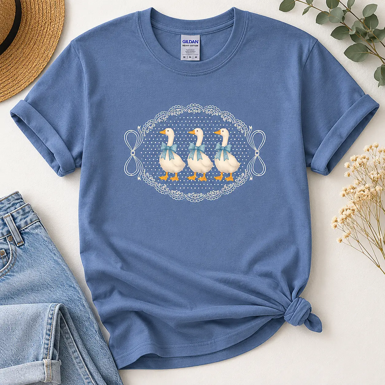 Cartoon Geese Mama Goose Lover Crewneck Sweatshirt or Tee, 80s Aesthetic Vintage Country Kitchen Farmhouse Cottagecore Graphic Top