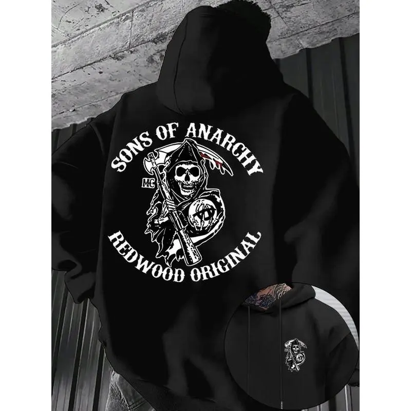 Sons of Anarchy Redwood Original Grim Reaper Graphic Tee, Biker TV Series Streetwear Double-Sided Print Unisex T-Shirt Hoodie Sweatshirt