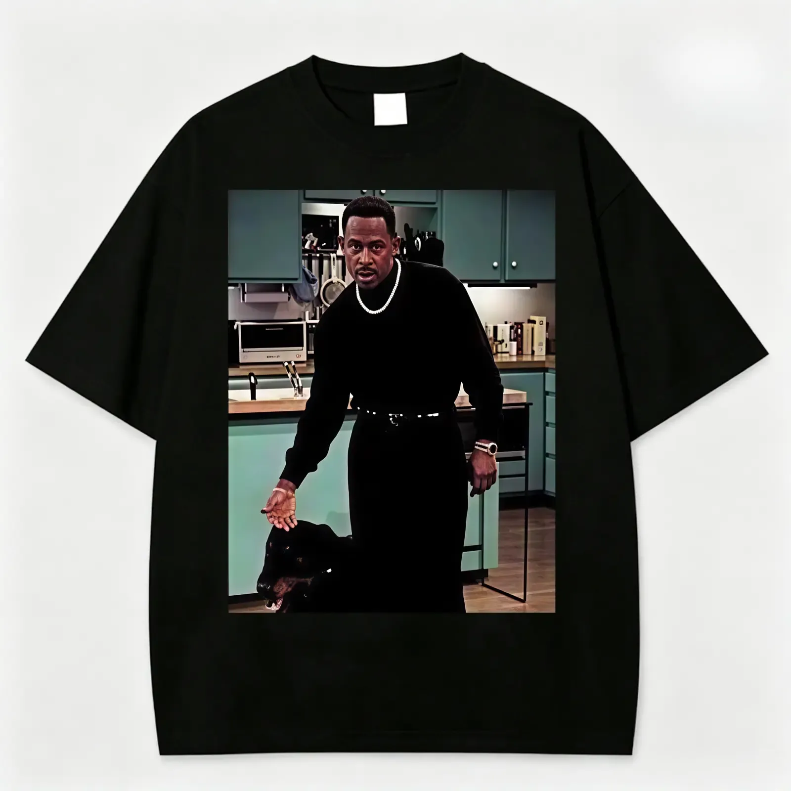 Martin Lawrence Funny Meme Photo Graphic Tee, Cute Korean Vintage Design Streetwear Relaxed Cut Cotton Round Neck Short Sleeve T-Shirt
