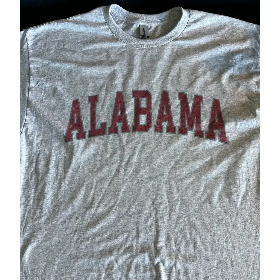 Vintage Varsity College Team Name Graphic Tee, Retro Campus Distressed Arch Letter Sport Grey College T-Shirt, Y2K Streetwear Outfit