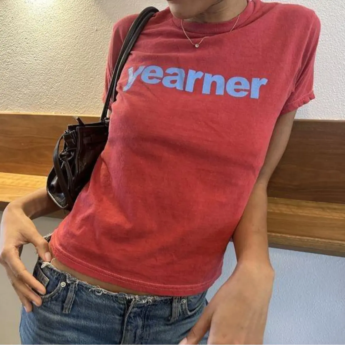 Yearner Funny Slogan Y2K Graphic Baby Tee, Trendy 90s Style Fitted Cropped Fashion T-Shirt for Women Minimalist Aesthetic Top