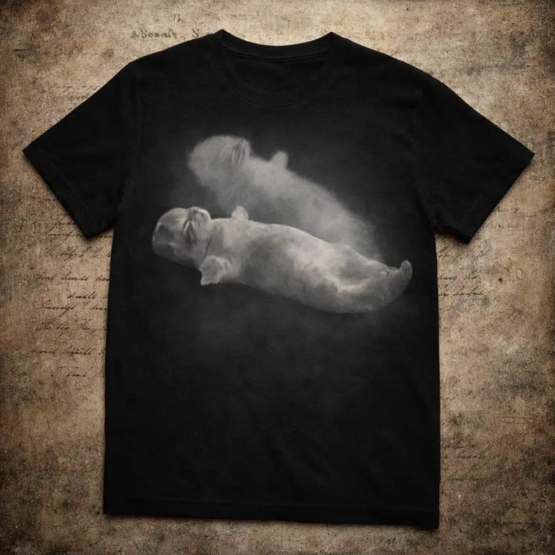 Ghost Cat Vintage Graphic Tee, Gothic Grunge Y2K Emo Scene Cat Lover Animal Streetwear Unisex T-Shirt in Amity Affliction Style Clothes